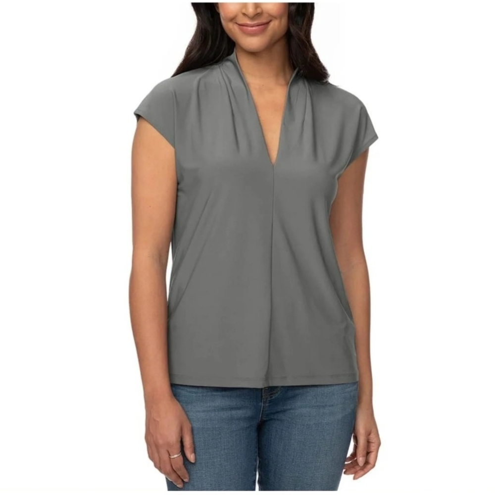 Buffalo David Bitton Ladies V- Neck Short Sleeves Blouse